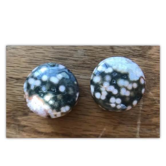 bodyartforms Jewelry New Df Ocean Jasper Stone Plugs Ooak 25mm